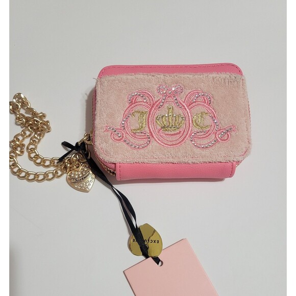 Juicy Couture Handbags - Juicy Couture Lovers Club Square Wristlet Wallet Pink Diamond Rhinestone